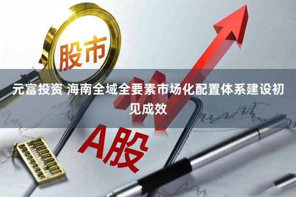 元富投资 海南全域全要素市场化配置体系建设初见成效